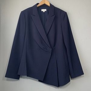 Tahari Arthur Levine Womens 18 Navy Jacket Blazer Semi Formal Special Occasion